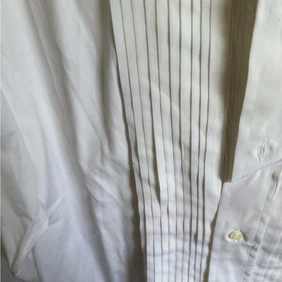 Men’s 16-33 Filo A Mana Tom James Pleated Long Sleeve Formal Dress Shirt - Picture 2 of 8